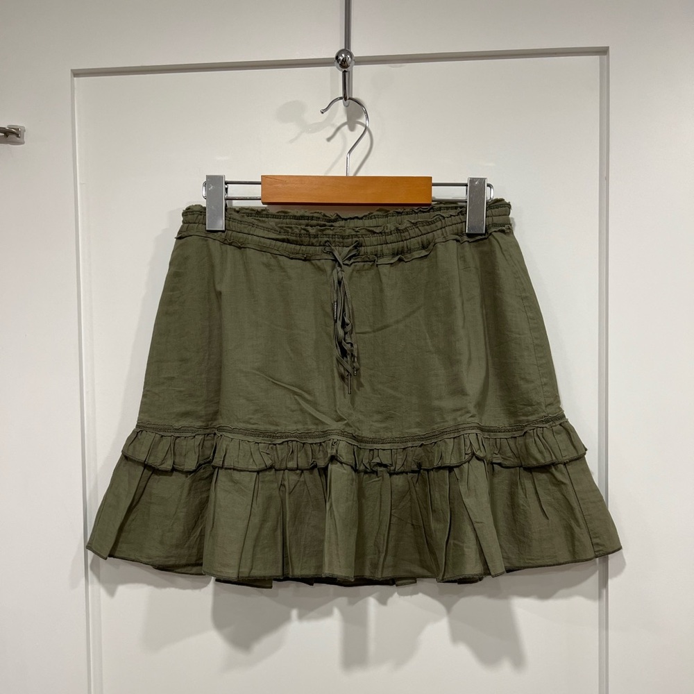 A&F Olive Green Ruffle Skirt
